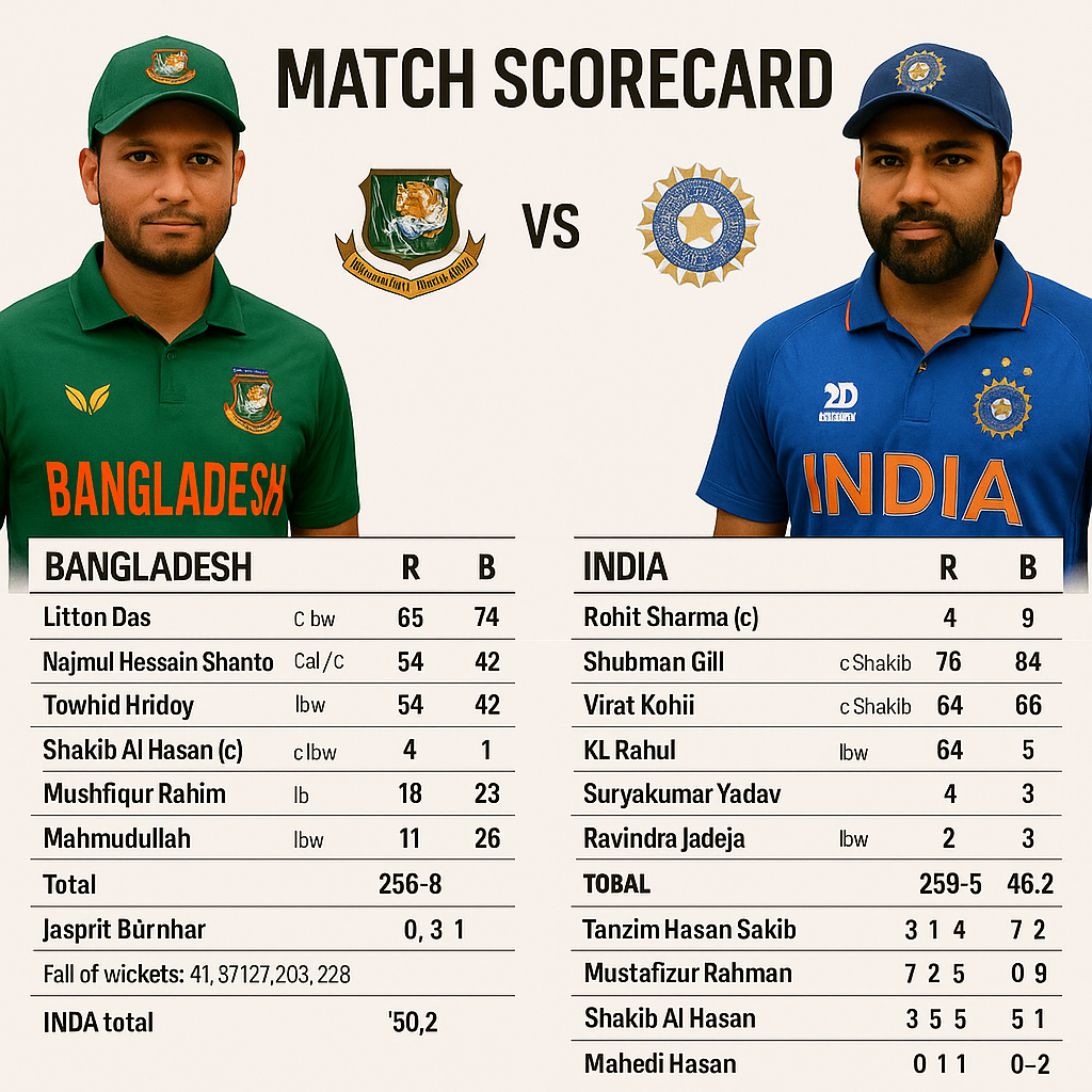 Bangladesh National Cricket Team Vs India National Cricket Team Match Scorecard